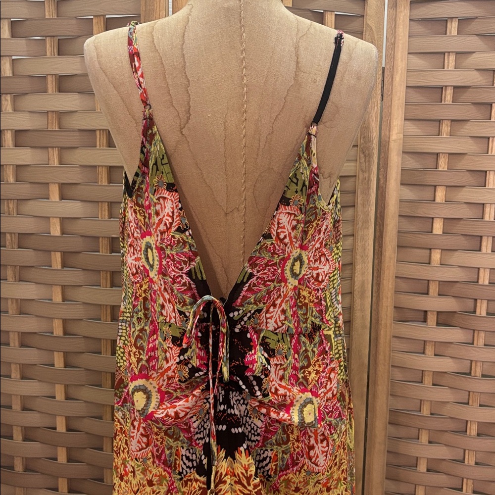 Free People Wildflower Black Multi Print Maxi Slip - Picture 6 of 7
